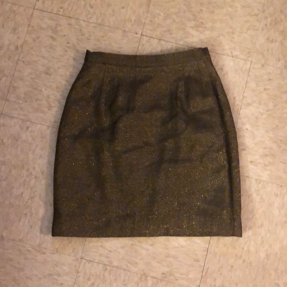 Black and gold pencil mini skirt